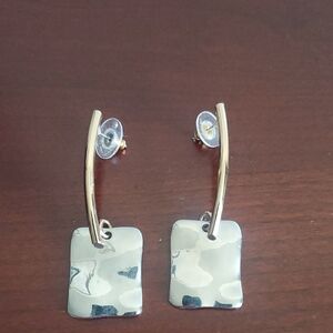 Two- Tone Drop Earrings